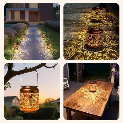 Hummingbird Solar Lanterns Outdoor Waterproof Gifts for Women Mom Grandma Garden Decor Metal Hanging Solar Lights for Yard Hummingbird Birthday Mothers Day Gardening Gifts