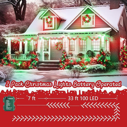 4-Pack Christmas String Lights, 132ft 400 LED Waterproof Twinkle Lights
