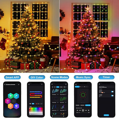 16ft Christmas LED String Lights, Waterproof Timer Lights