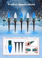 20 LED Christmas Twinkle Lights, 7ft Waterproof for Porch