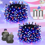 2-Pack White Porch String Lights, Weatherproof LED