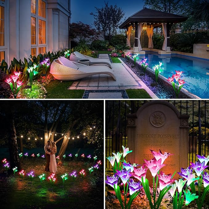 6-Pack Solar Landscape Lights for Driveway
