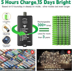 2-Pack 33ft Christmas LED String Lights, Waterproof Timer Lights