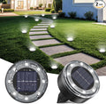 Solar Flat Disk Lights 2-Pack, Waterproof Landscape
