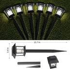 12-Pack Solar Pathway Lights, Waterproof LED Walkway Lights