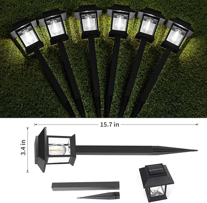 Greluna Solar Lights Outdoor,12 Pack 6000K Waterproof Auto On/Off Solar Pathway Lights for Your Garden, Landscape, Path, Yard, Patio, Driveway,Walkway Decor
