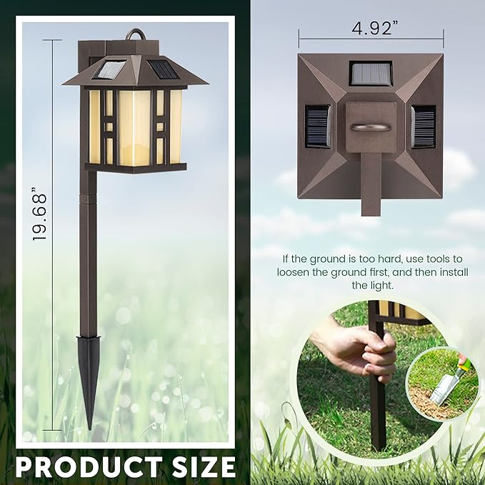 Solar Pathway Lights 4-Pack, Driveway LED