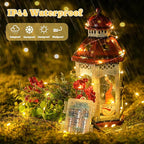 2-Pack 66ft Christmas LED String Lights, Waterproof Timer Lights