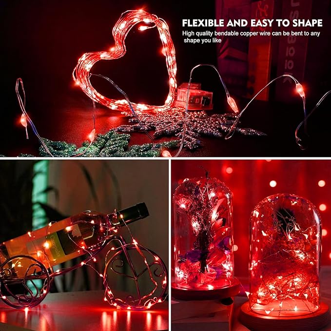 6-Pack Christmas String Lights, 7ft 20 LED Waterproof Twinkle Lights