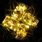 Mason Jar Lid Fairy Lights 12-Pack, Solar Patio LED