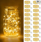 20-Pack Christmas String Lights, 7ft 20 LED Waterproof Twinkle Lights