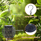 2-Pack Courtyard Solar Backyard Lanterns, Rustic Waterproof LED