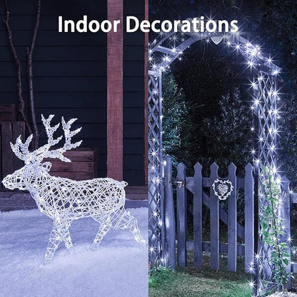 4-Pack 20ft Christmas LED String Lights, Waterproof Timer Lights