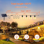 120ft LED Patio String Lights, Waterproof Outdoor