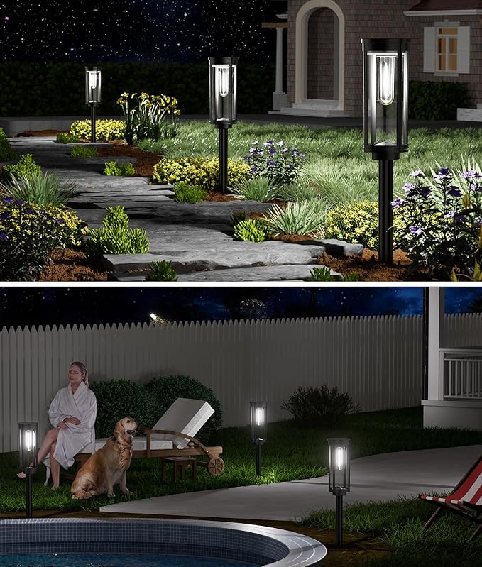 Solar Driveway Path Lights 4-Pack, IP65 Waterproof
