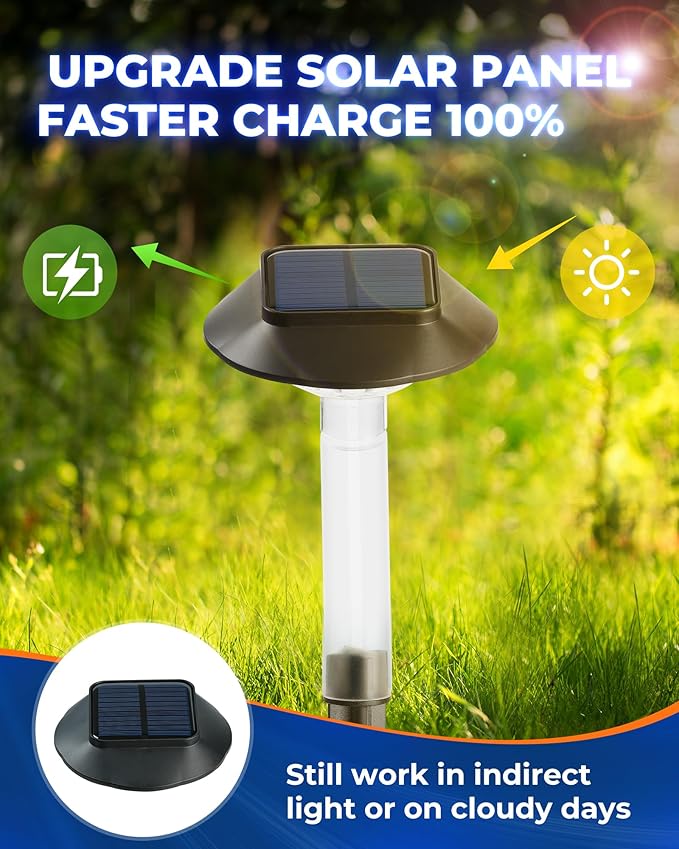 8-Pack Solar Pathway Lights, IP68 Waterproof LED Garden Lights