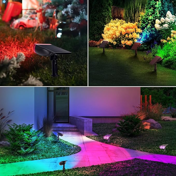 6-Pack Solar Spotlights, Waterproof Garden LED