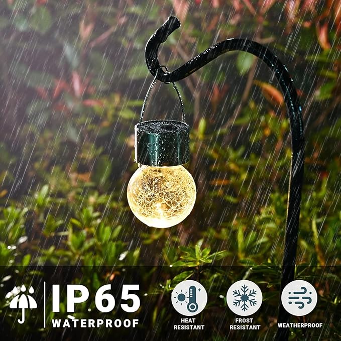 SOLPEX 12 Pack Hanging Solar Lights Outdoor,Solar Outdoor Lights Decorative, Solar Powered Waterproof Light, Hanging Globe Light for Garden, Yard, Patio, Lawn, Flower Bed(Warm White)