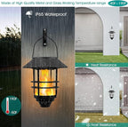 Hanging Solar Lantern Set 2-Pack, Elegant Patio Lighting