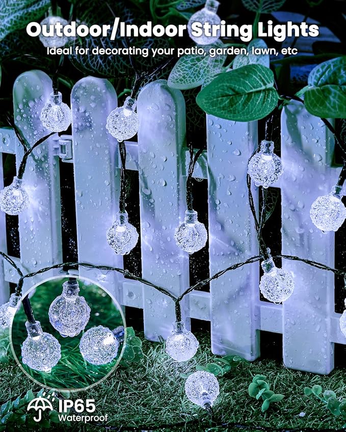 72ft Pure White Outdoor Edison String Lights, Weatherproof