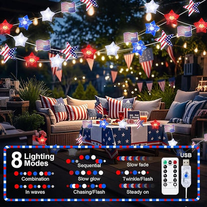 White Backyard String Lights, 16ft Weatherproof LED