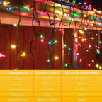 4-Pack 17ft Christmas LED String Lights, Waterproof Timer Lights