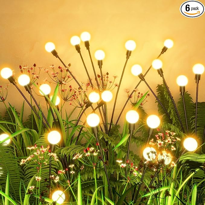 6-Pack Solar Pathway Lights, Waterproof LED Walkway Lights