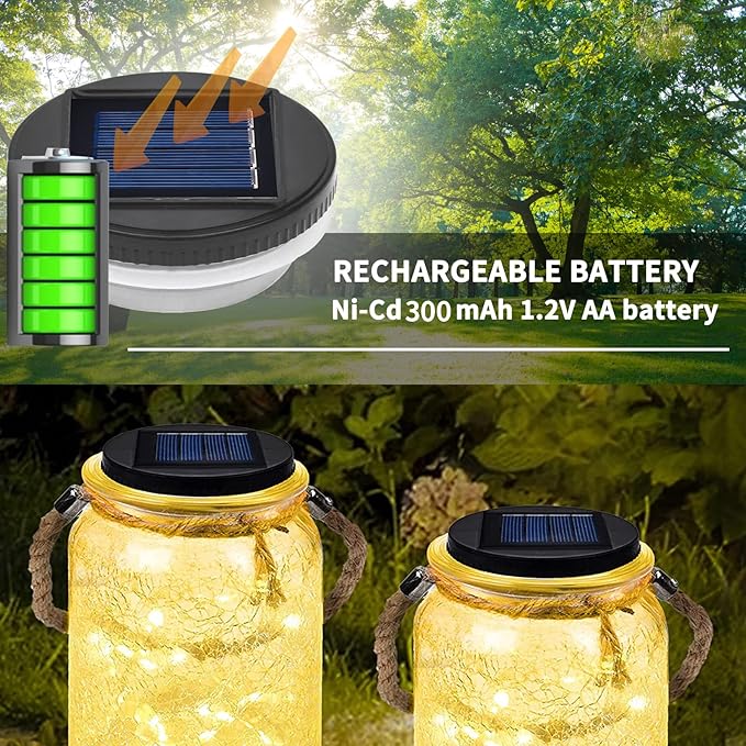 3 Pack Solar Lights Replacement Top,Solar Lantern Replacement Top Lid Lights with Replacement Silicone Jar Gaskets 3.35 in (Warm White)