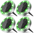 Solar Flat Disk Lights 4-Pack, Waterproof Driveway