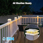 12-Pack Solar Post Cap Lights, Warm White Waterproof