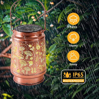 Homemory Solar Lanterns Outdoor Waterproof Mushroom Lights Garden Decor, Birthday Gifts for Women Mom Grandma, LED Hanging Solar Lights for Yard, Patio, Backyard, Porch, Lawn