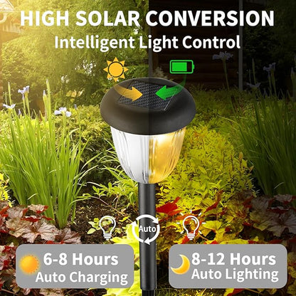 Solar Pathway Light for Outdoor, Solar Powered Pathway Landscape Lighting for Garden, 4 Pack Waterproof Solaire Walkway Light Landscape Lights for Driveway Lawn Patio Sidewalk Yard