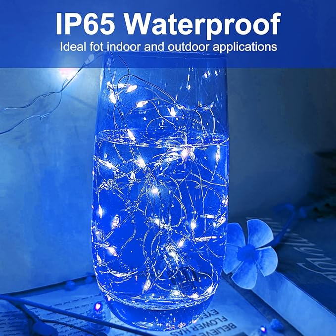 12-Pack 20 LED Christmas Twinkle Lights, 7ft Waterproof for Yard