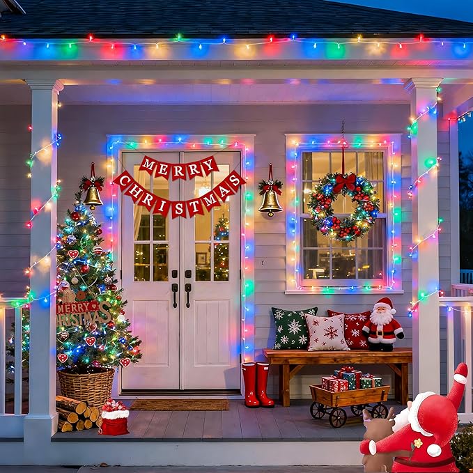 33ft Christmas LED String Lights, Waterproof Timer Lights
