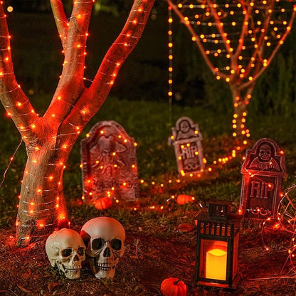 Halloween Backyard String Lights 2-Pack, 132ft 400 LED Waterproof