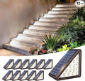 12-Pack Cool White Modern Solar Patio Lights, Outdoor LED