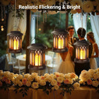 4-Pack Decorative Garden Solar Lanterns for Porch, Waterproof LED