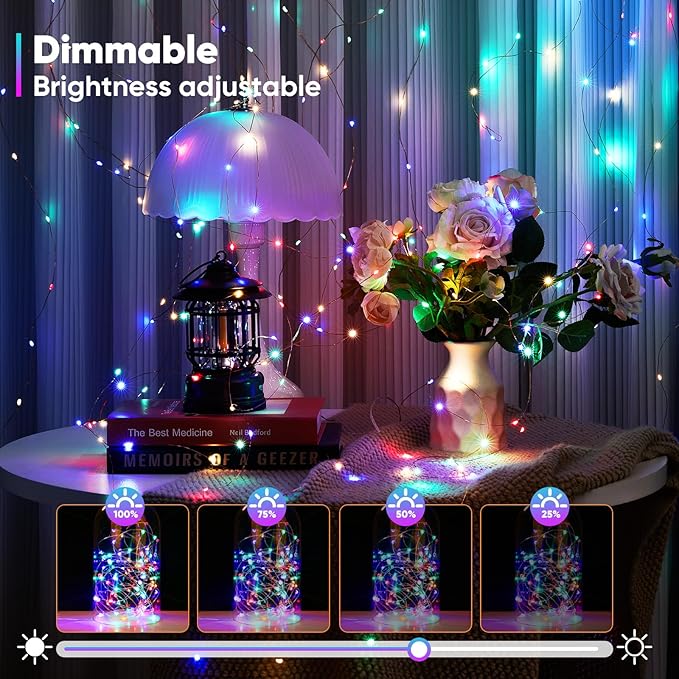 4-Pack Christmas String Lights, 8ft Waterproof Twinkle Lights