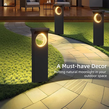 Solar Pathway Lights Outdoor: 6 Pack Unique Solar Lights Outdoor Waterproof - Bright Moon Pattern Auto On/Off Garden Light for Yard Patio Porch Lawn Path Walkway Driveway Outside Decor Lighting
