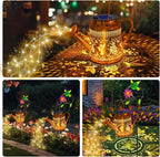 Hummingbird Solar Lantern Set, Metal Yard Lighting