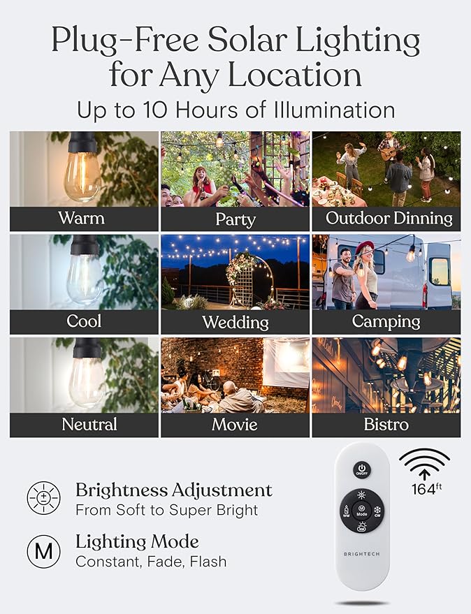 Outdoor String Lights, Waterproof LED
