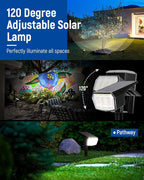63 LED Solar Yard Spotlights 3-Pack, LED