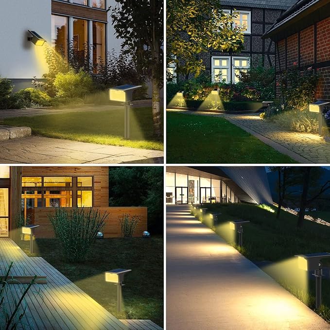3-Pack 62 LED Solar Yard Spotlights, 3-Mode Waterproof