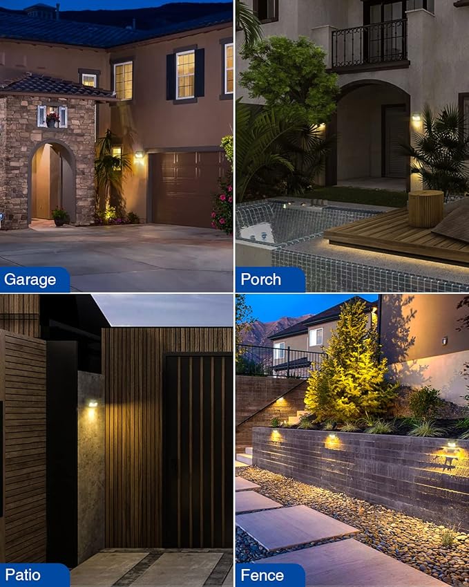Peasur Solar Outdoor Lights [10 Pack/140LED], 3000K Warm Light Motion Sensor Outdoor Powered Security Lights 3 Working Modes Waterproof for Outside Garden Yard