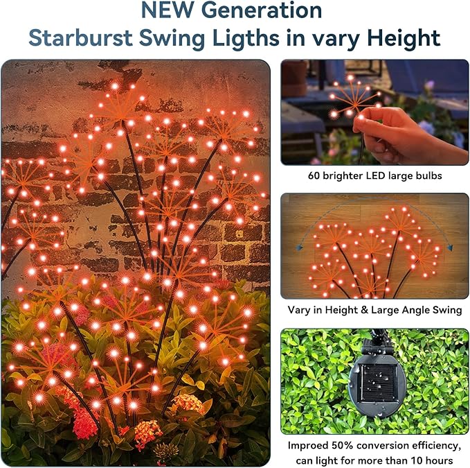 2-Pack Solar Path Lights, Outdoor Yard LED