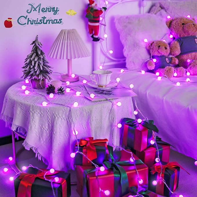 Christmas String Lights, 33ft 100 LED Waterproof Twinkle Lights