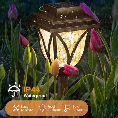 Springwind 8 Pack Solar Lights Outdoor Waterproof Garden Lights with Warm LED Light Landscape Lighting for Yard Patio Lawn Walkway Driveway