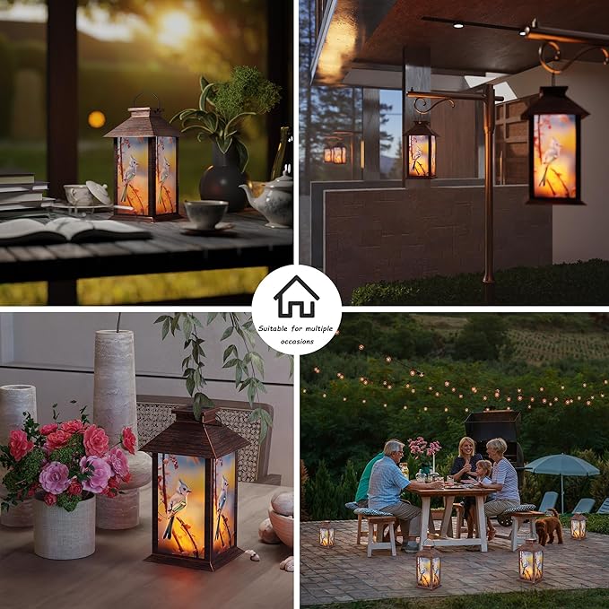 Bird Solar Hanging Lanterns, Decorative Garden Decor