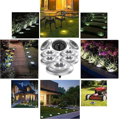 Solar Lights Outdoor,12 Pack Solar Garden Lights for Pathway,Yard,Deck,Lawn,Patio,Walkway,Driveway,Step（Brightwhite）
