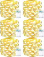 Christmas Porch String Lights 6-Pack, 20ft 60 LED Waterproof